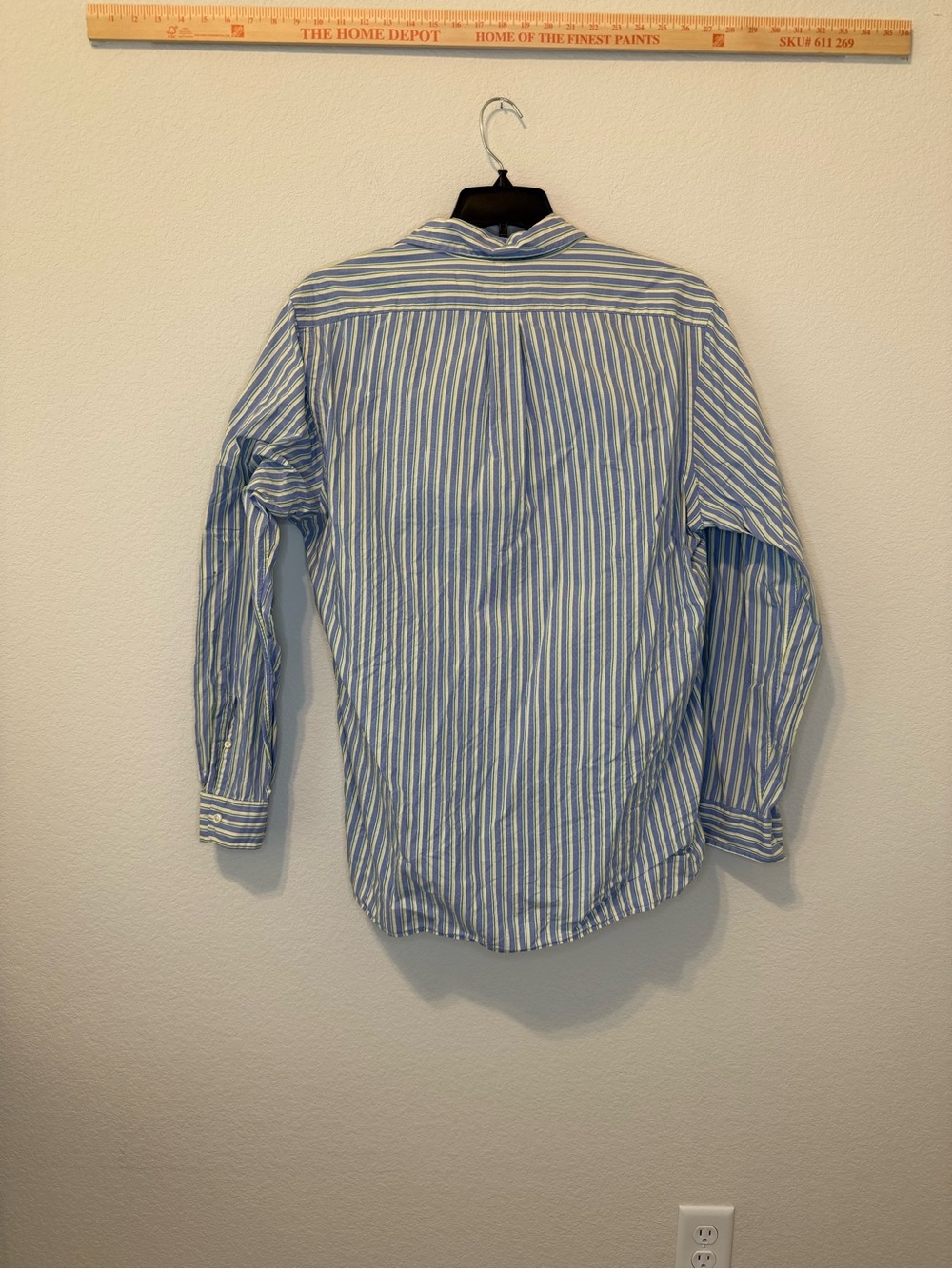 Ralph Lauren Men's Blue and Yellow Striped Dress Shirt - Classic Long Sleeve - Picture 2 of 3